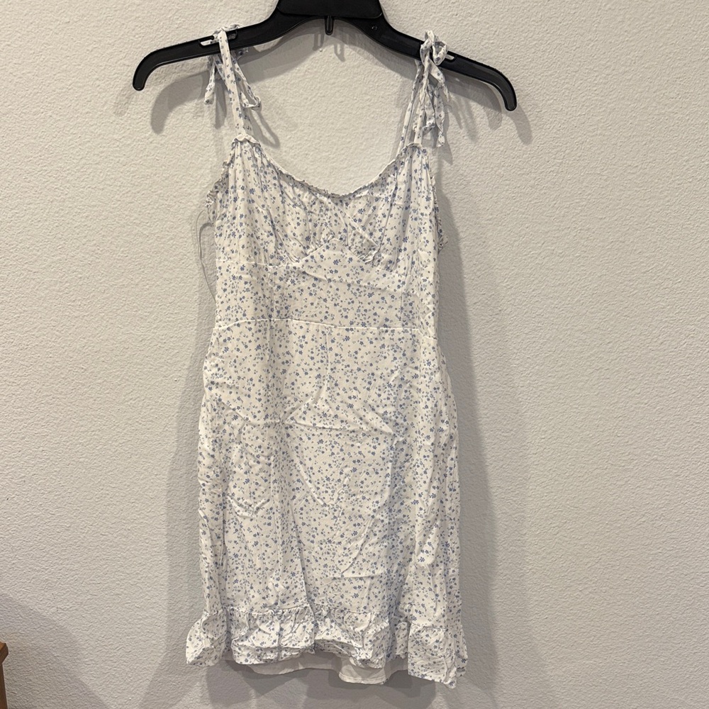 Hollister White and Blue Floral Dress